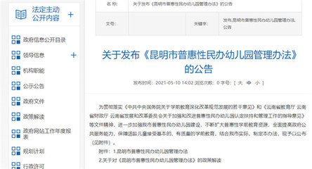 普惠性民辦幼兒園如何管理?昆明發布管理辦法